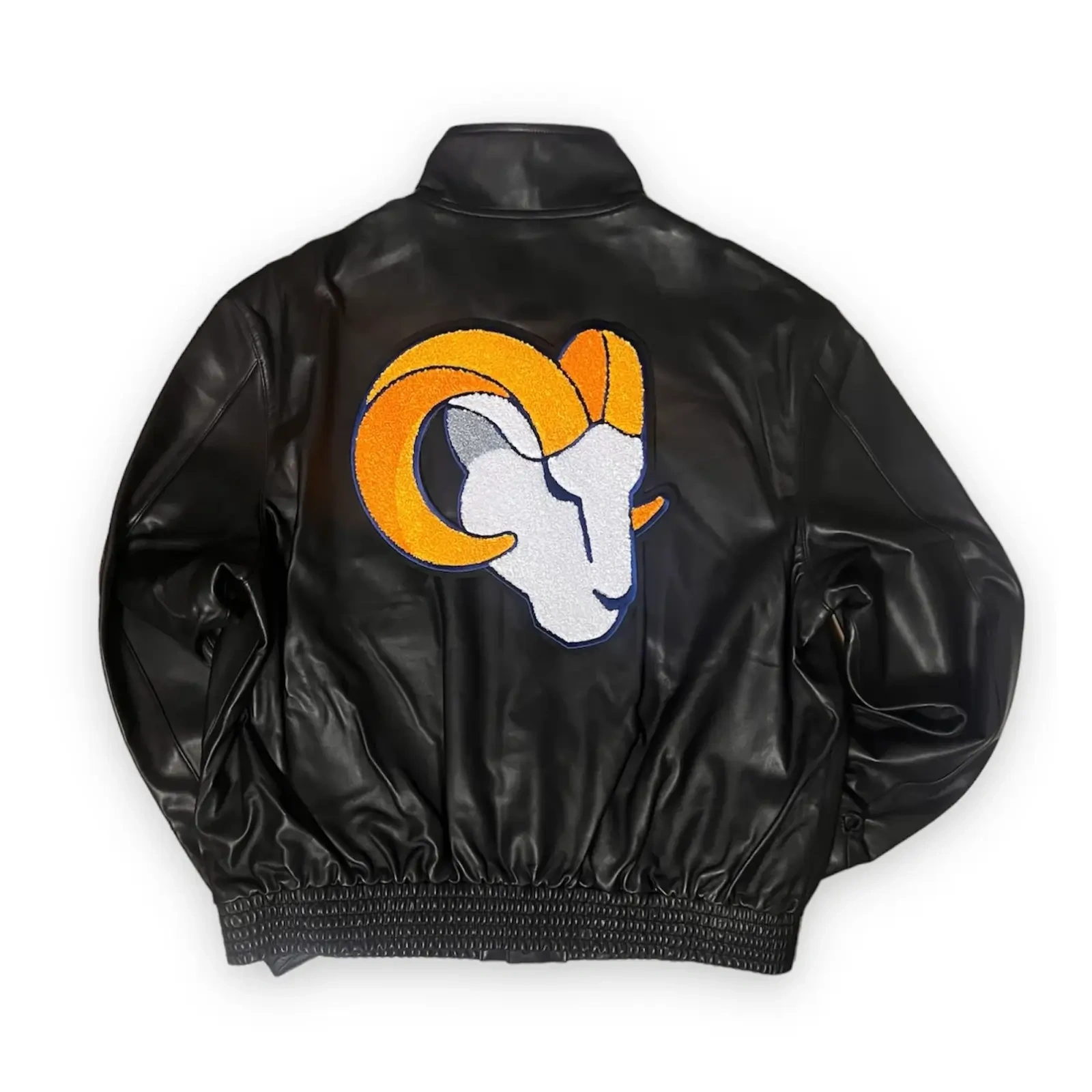 Los Angeles Rams Black Leather Puffer Jacket
