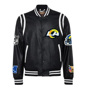Los-Angeles-Rams-Leather-Varsity-Jacket-Black
