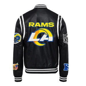 Los-Angeles-Rams-Leather-Varsity-Jacket-Black