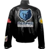 Memphis Grizzlies Black Leather Puffer Jacket