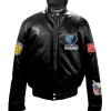 Memphis Grizzlies Black Leather Puffer Jacket