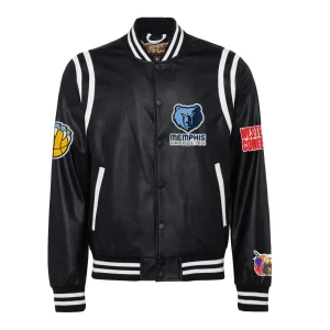 Memphis-Grizzlies-Leather-Varsity-Jacket-Black