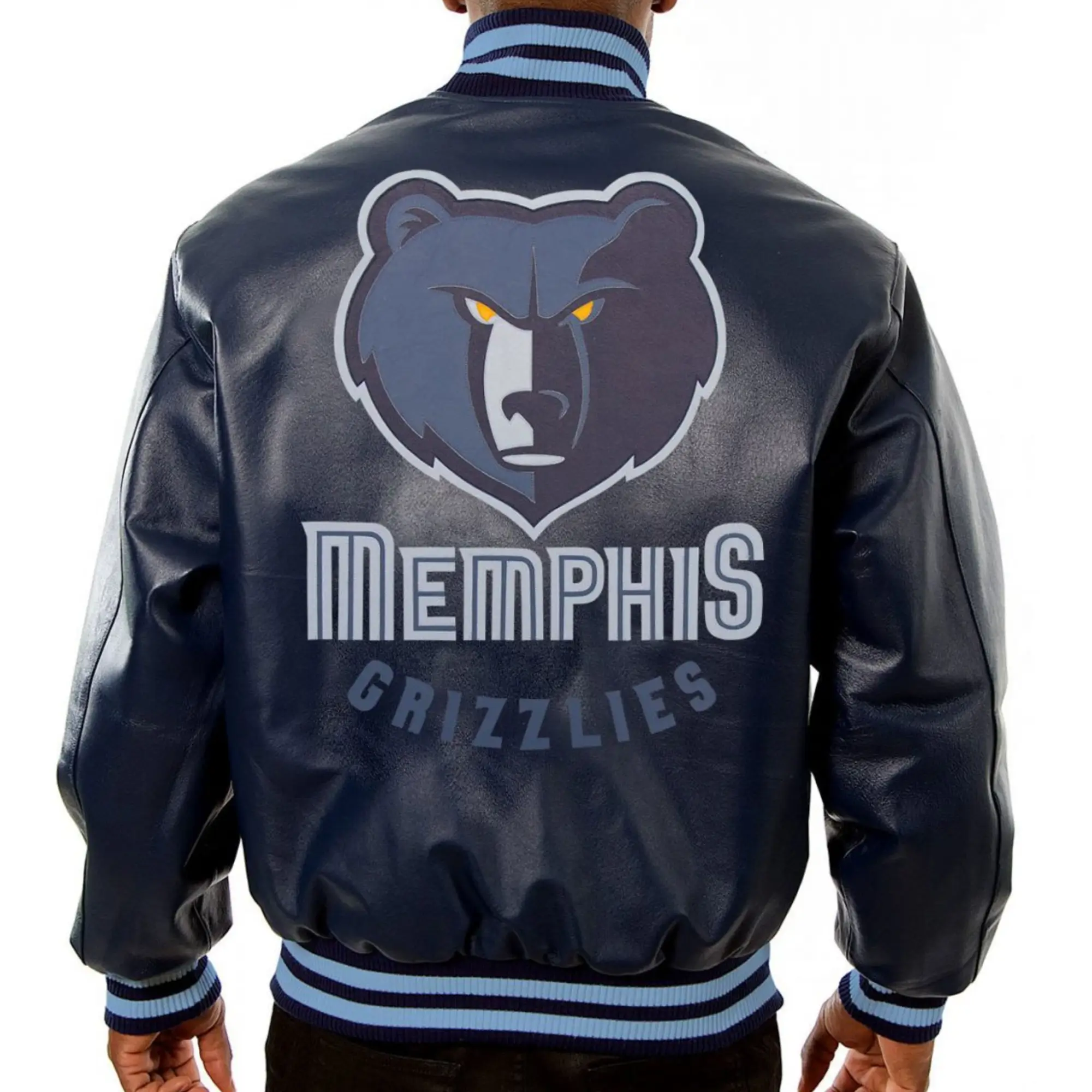 Memphis-Grizzlies-Leather-Varsity-Navy-Jacket