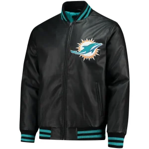 Miami-Dolphins-G-III-Sports-by-Carl-Banks-Stiff-Arm-Leather-Varsity-Jacket