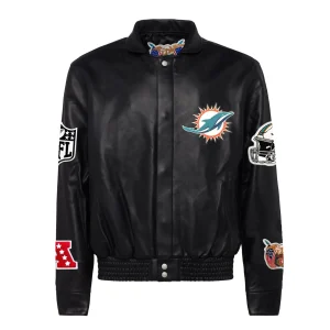 Miami-Dolphins-Jeff-Hamilton-Full-Leather-Jacket-Black