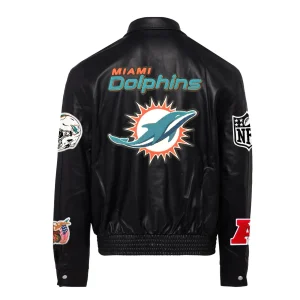 Miami-Dolphins-Jeff-Hamilton-Full-Leather-Jacket-Black