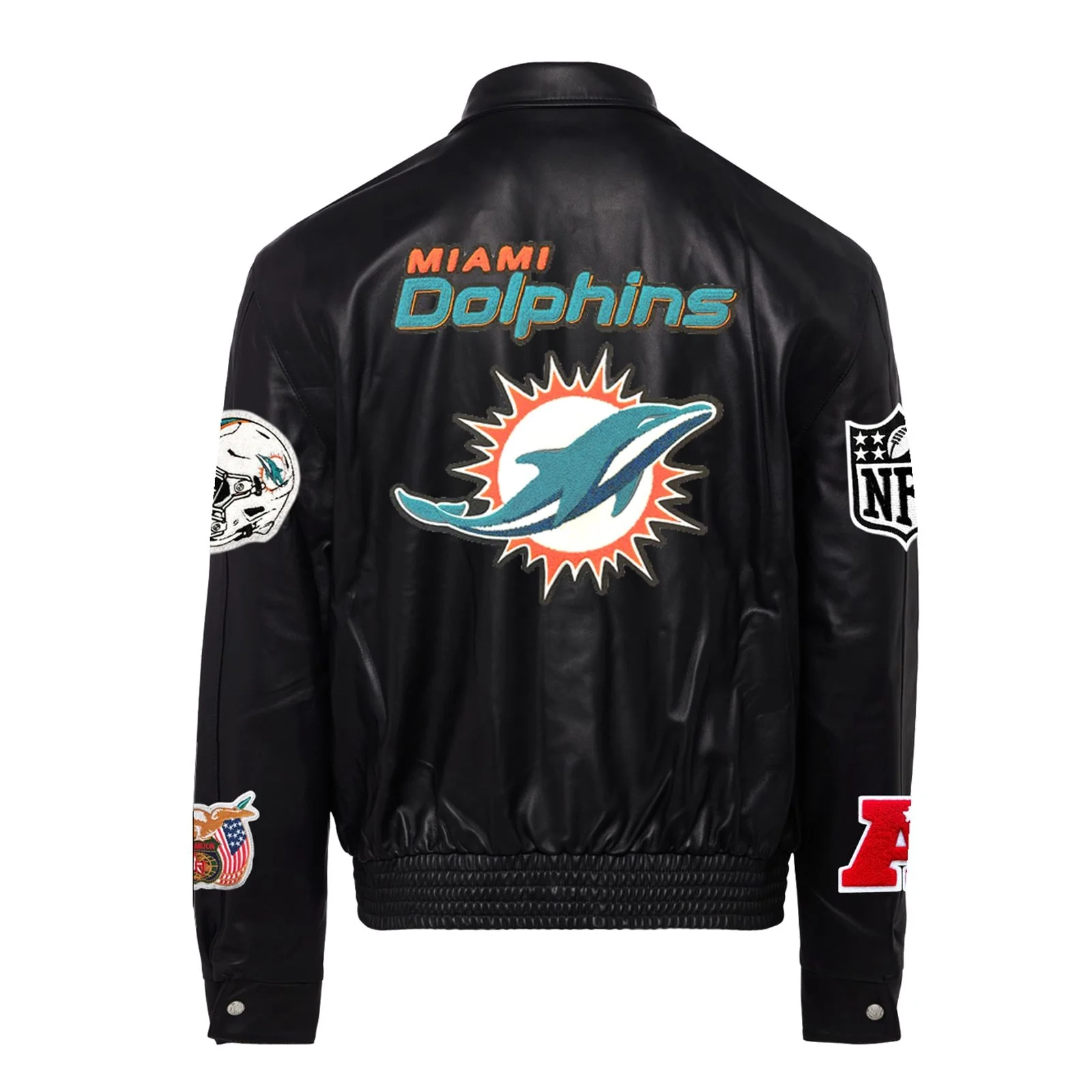 Miami-Dolphins-Jeff-Hamilton-Full-Leather-Jacket-Black