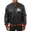 Miami-Marlins-Classic-Rib-Knitted-Black-Leather-Jacket