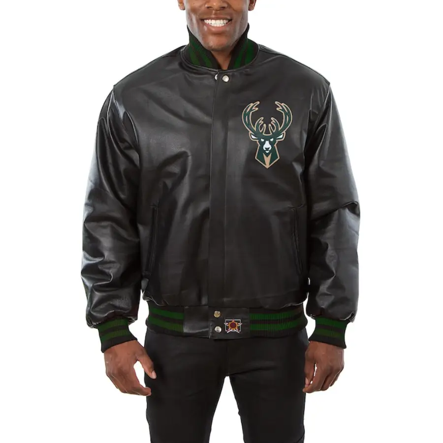Milwaukee-Bucks-Domestic-Black-Team-Color-Leather-Jacket