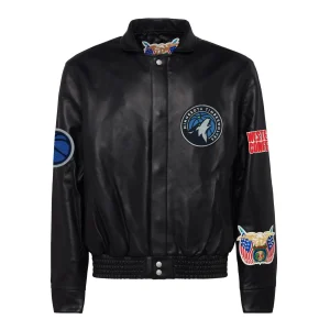 Minnesota-Timberwolves-Jeff-Hamilton-Logo-Full-Leather-Jacket-Black