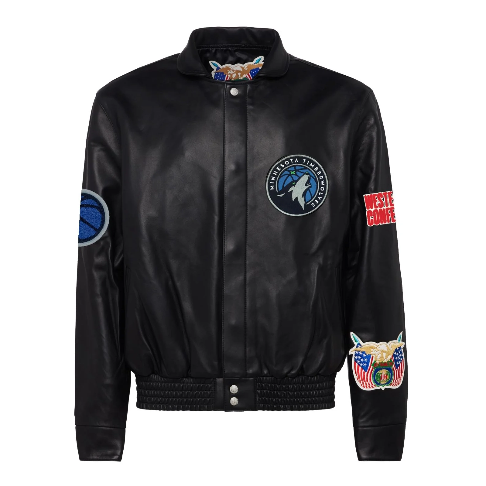 Minnesota-Timberwolves-Jeff-Hamilton-Logo-Full-Leather-Jacket-Black