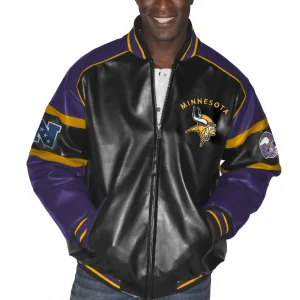 Minnesota-Vikings-G-III-Leather-Varsity-Zipper-Jacket