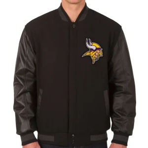 Minnesota-Vikings-Wool-Leather-Brown-Varsity-Jacket