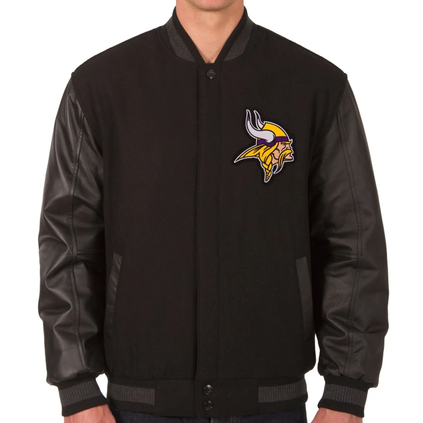Minnesota-Vikings-Wool-Leather-Brown-Varsity-Jacket