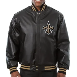 New-Orleans-Saints-Black-Leather-Varsity-Jacket