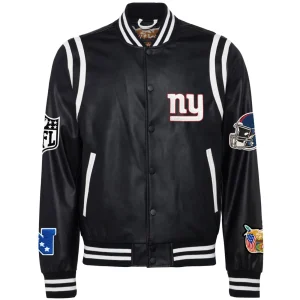 New-York-Giants-Jeff-Hamilton-Classic-Rib-Black-Leather-Varsity-Jacket
