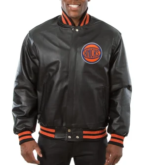 New-York-Knicks-Black-Leather-Varsity-Jacket