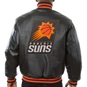 Phoenix-Suns-Basketball-players-Black-Leather-Varsity-Jacket