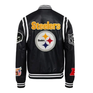 Pittsburgh-Steelers-Leather-Varsity-Jacket-Black