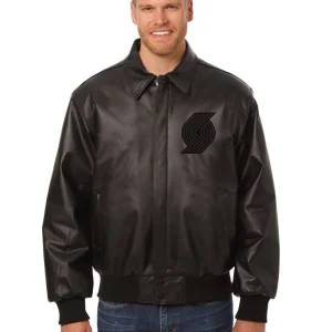 Portland-Trail-Blazers-Black-Leather-Varsity-Jacket