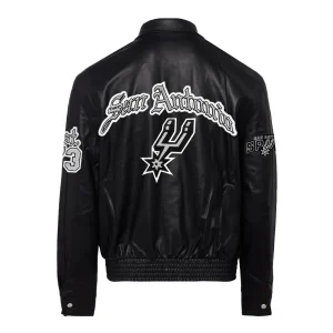 San-Antonio-Spurs-Jeff-Hamilton-Full-Leather-Puffer-Old-English-Jacket-Black