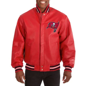 Tampa-Bay-Buccaneers-Rib-Knitted-Red-Leather-Varsity-Jacket