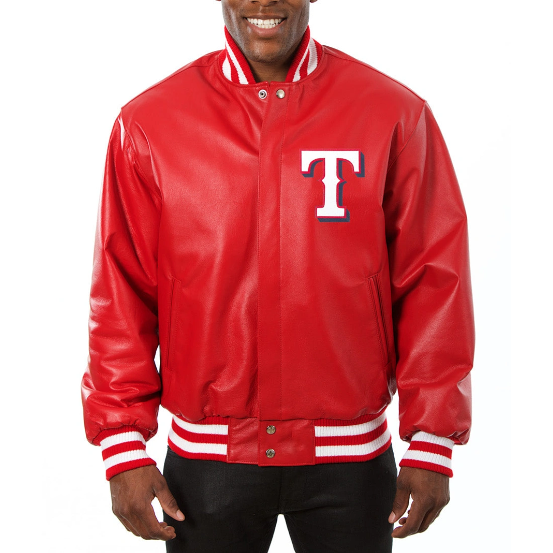Texas-Rangers-Classic-Ribbed-Knitted-Red-Leather-Jacket