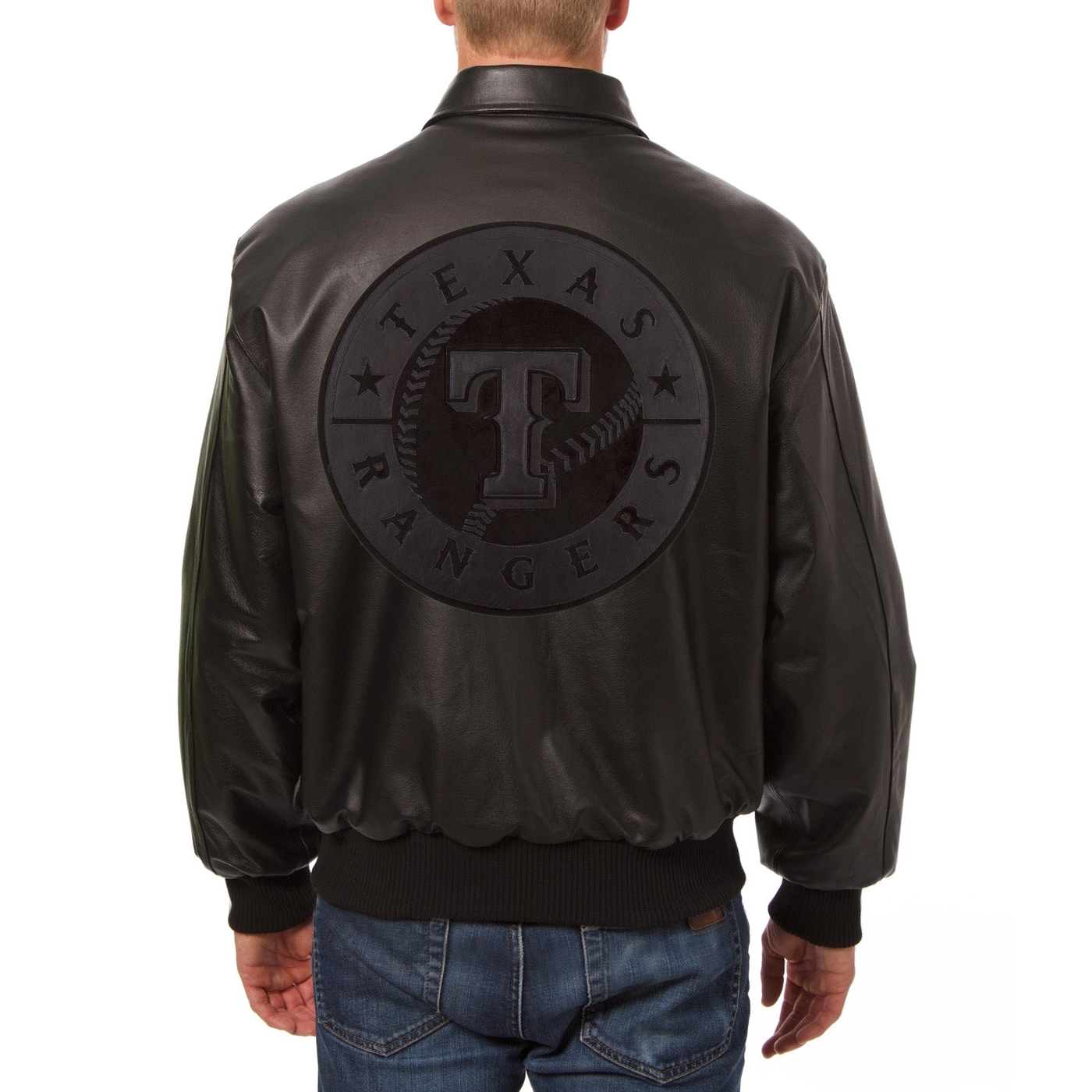 Texas-Rangers-Team-Players-Black-Leather-Varsity-Jacket