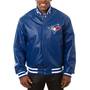 Toronto-Blue-Jays-Baseball-Team-Players-Royal-Leather-Varsity-Jacket