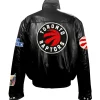 Toronto Raptors Black Leather Puffer Jacket