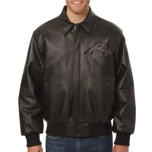 Carolina Panthers Tonal Leather Jacket