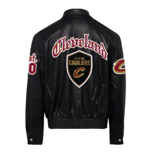cleveland cavaliers old english full leather jacket