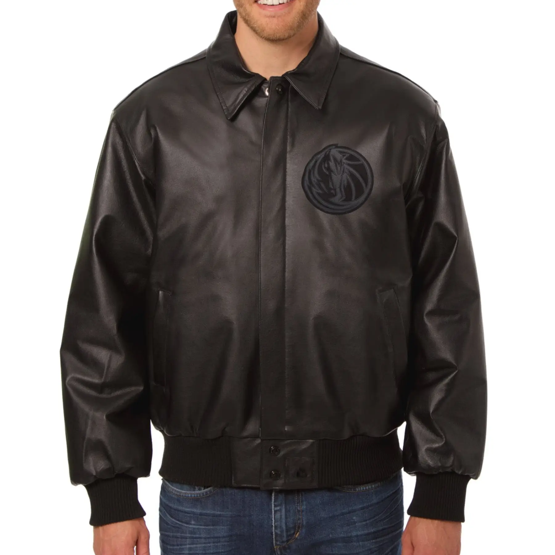 Dallas Mavericks Tonal Leather Jacket