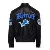 Jeff Helmintan Detroit Lions Old English Leather Jacket