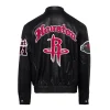 Houston Rockets Old English Leather Jacket