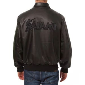 Miami Marlins Tonal Leather Jacket