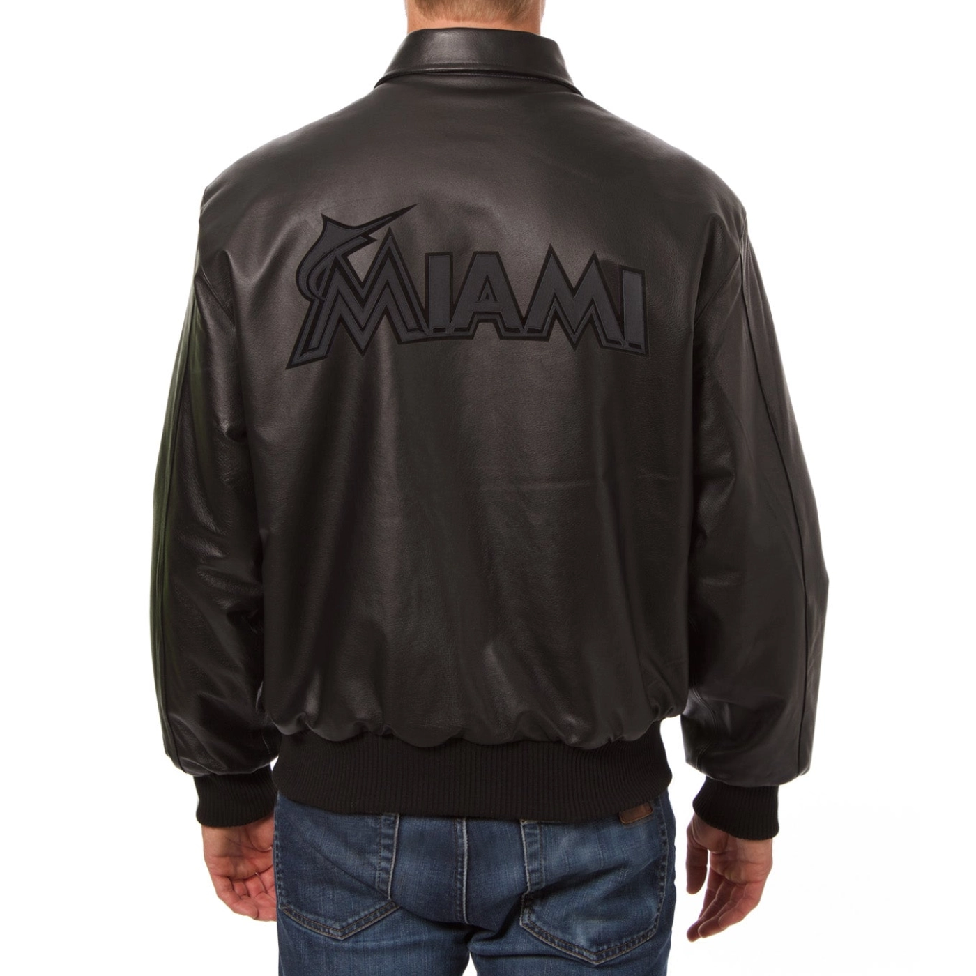 Miami Marlins Tonal Leather Jacket
