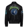 Jeff Helmintan Minnesota Timberwolves Old English Leather Jacket