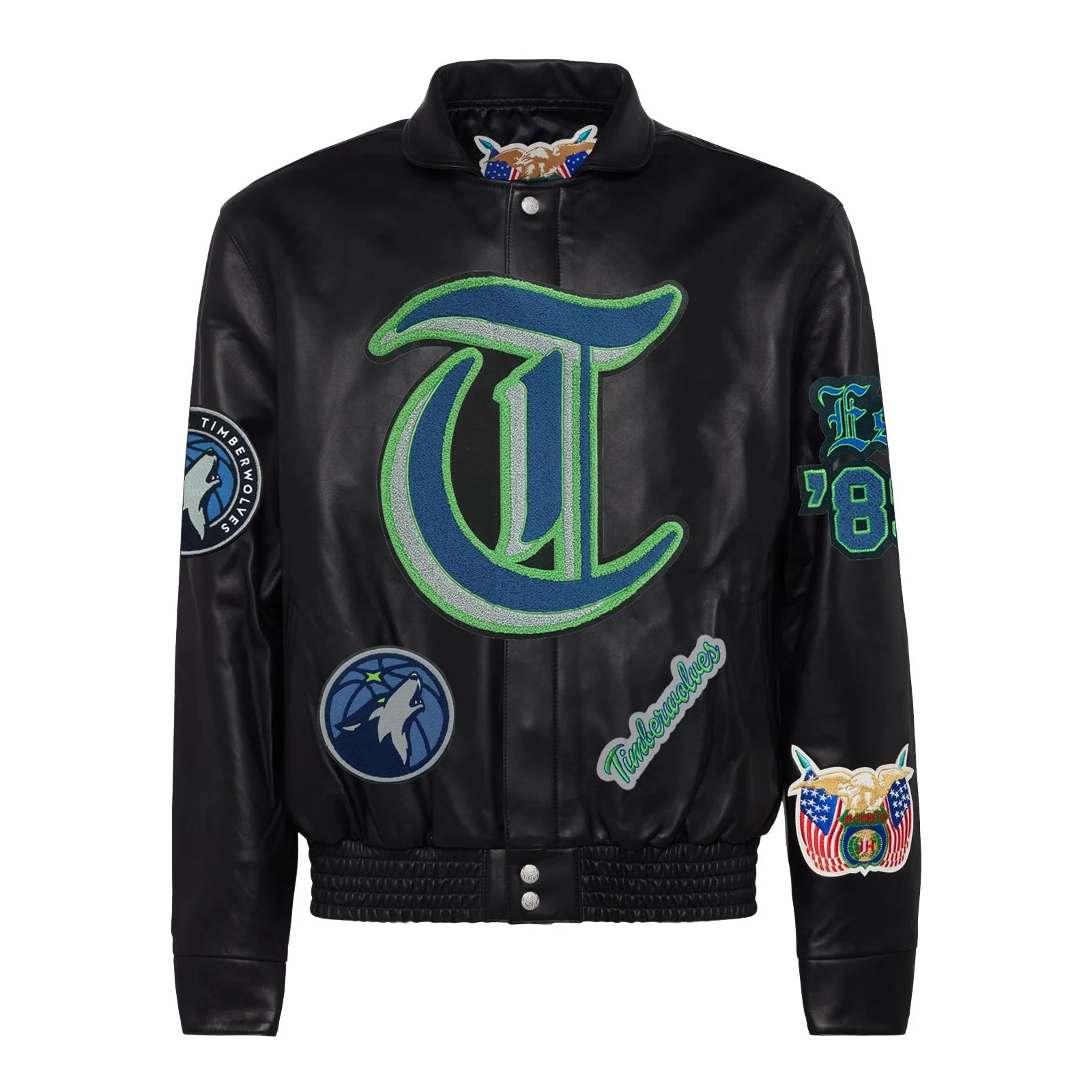 Jeff Helmintan Minnesota Timberwolves Old English Leather Jacket