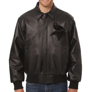 Minnesota Vikings Tonal Leather Jacket