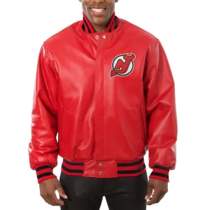 NHL New Jersey Devils Leather Varsity Jacket
