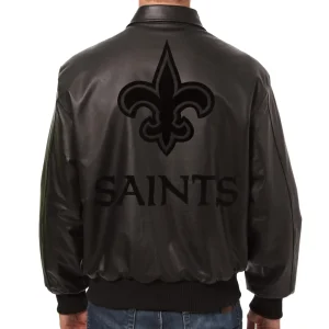 New Orleans Saints Tonal Leather Jacket