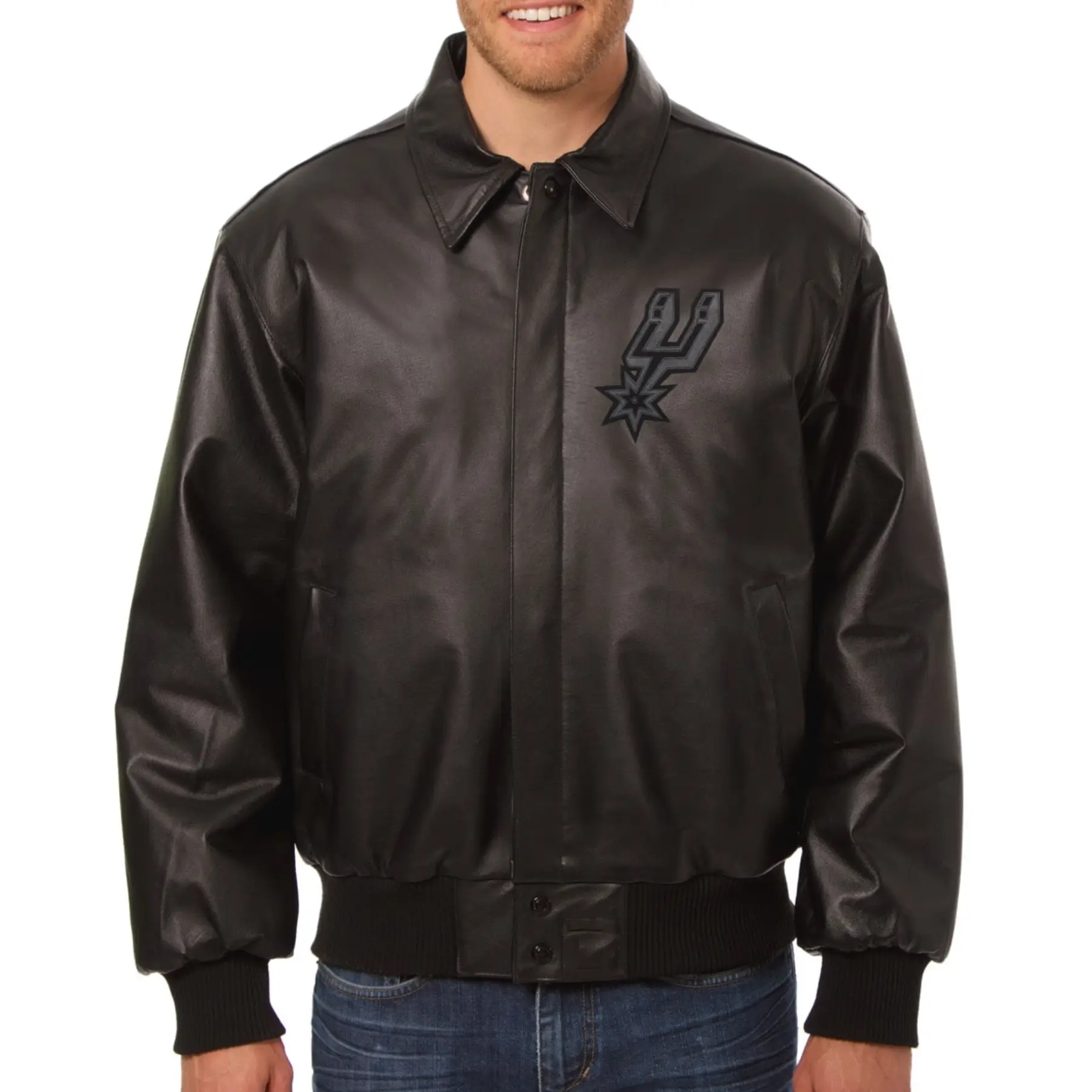 San Antonio Spurs Tonal Leather Jacket
