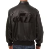 Utah Jazz Bomber Tonal Leather Jacket