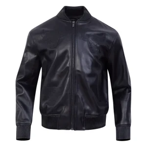 Chicago Bulls Washed Vanguard Leather Varsity Jacket