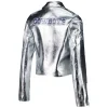 dallas cowboys women's biker silver jacket