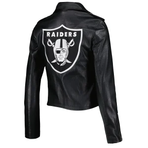 Alternative view of Women’s Las Vegas Raiders Moto Black Leather Jacket