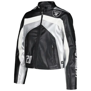 Women’s Las Vegas Raiders Moto Black Leather Jacket