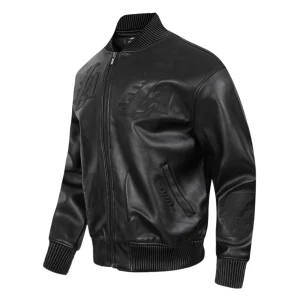 Alternative view of Los Angeles Lakers Washed Vanguard Leather Varsity Jacket