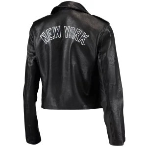 mlb new york yankees women's leather jacket